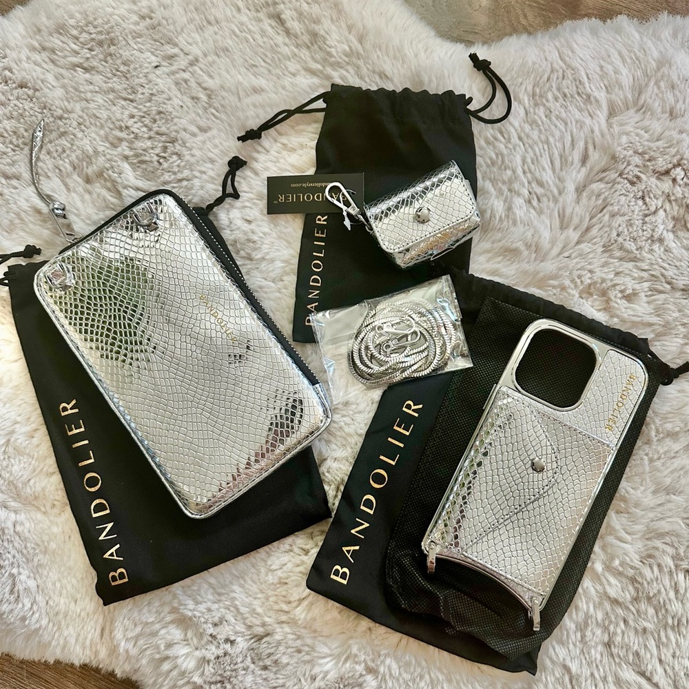 Bandolier Gia Chrome Crossbody Phone Case Set • iPhone 14 Pro • SOLD OUT • New